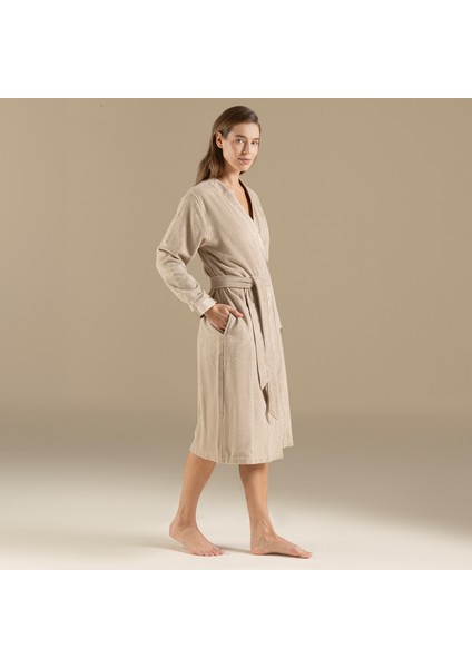 Floss Unisex Bornoz Koyu Bej fırsatları