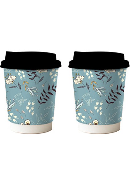 8 Oz Double Wall Coffee Siyah Kapaklı Karton Bardak 50 Adet