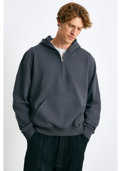 Cancelled Erkek Pamuk-Polyester Antrasit Sweatshirt