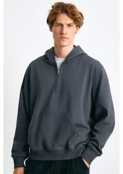 Cancelled Erkek Pamuk-Polyester Antrasit Sweatshirt
