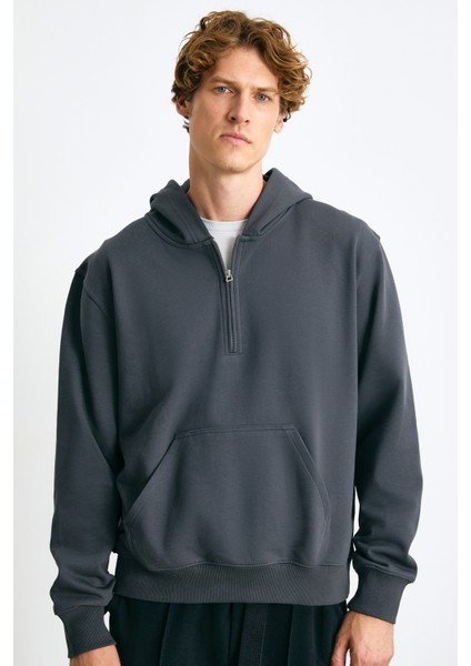 Cancelled Erkek Pamuk-Polyester Antrasit Sweatshirt