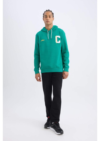 Fit NBA Boston Celtics Standart Fit Kapüşonlu Sırt Baskılı Kalın Sweatshirt Y7320AZ24AU