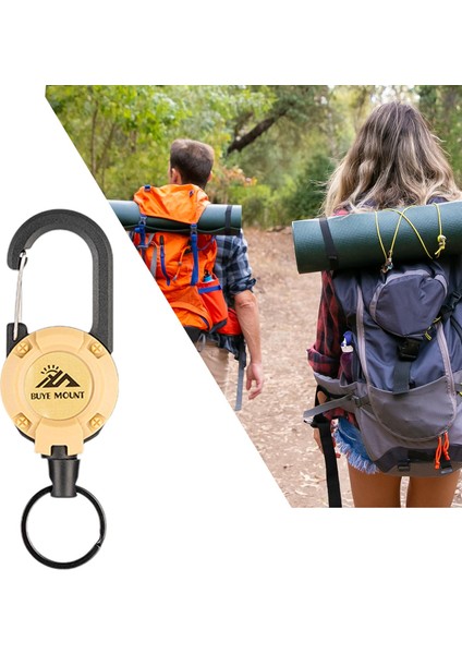 Geri Çekilebilir Ik Çok Amaçlı Karabina Trekking Tırmanma Khaki (Yurt Dışından) indirimleri