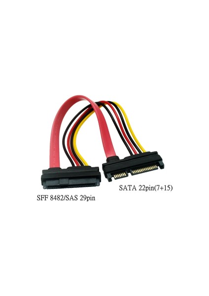 Sata Sas Çevirici Kablo 15 cm SFF-8482 29 Pin Sas 22 Pin Sata Çavirici