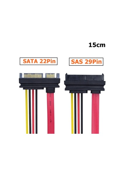 Sata Sas Çevirici Kablo 15 cm SFF-8482 29 Pin Sas 22 Pin Sata Çavirici