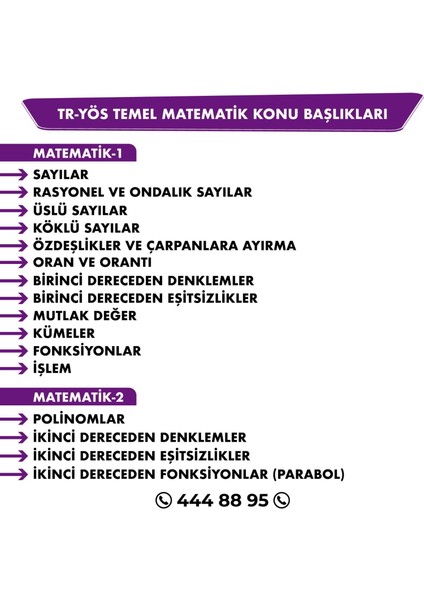 YÖS Matematik 2 Konu Anlatımlı - Örnek Çözümlü