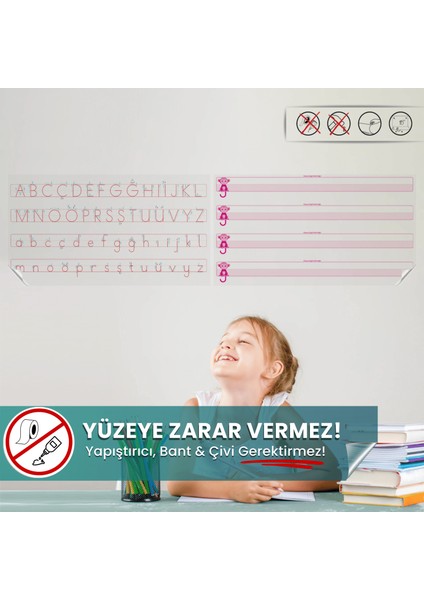 Pi Papers Ilk Yazma Eğitim Seti, Harfli Elakin, Kılavuz Çizgili, Yüzeye Zarar Vermez,akıllı Kağıt Yazı Tahtası