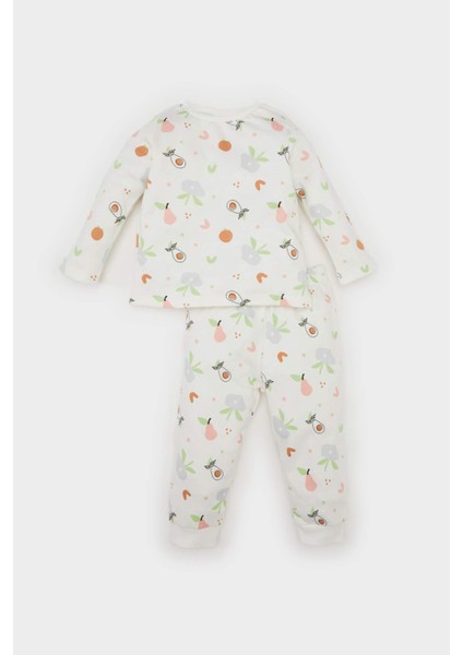 Kız Bebek Pijama Takımı Meyve Desenli Uzun Kollu Üst Uzun Alt D3443A524WN