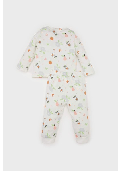 Kız Bebek Pijama Takımı Meyve Desenli Uzun Kollu Üst Uzun Alt D3443A524WN fırsatları