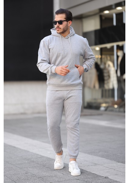 Gri Melanj Eşofman Takıım Premium