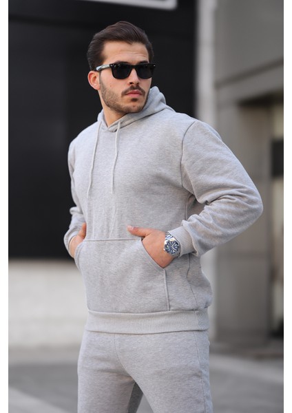 Gri Melanj Eşofman Takıım Premium