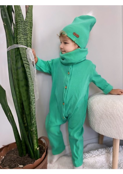 Unisex Bere Boyunluklu Tulum Neon Yesil fiyatları