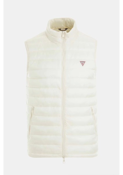 Guess Erkek Beyaz Naylon Şişme Yelek