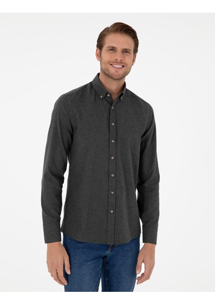 Erkek Antrasit Slim Fit Uzun Kollu Gömlek 50298570-VR006 modelleri