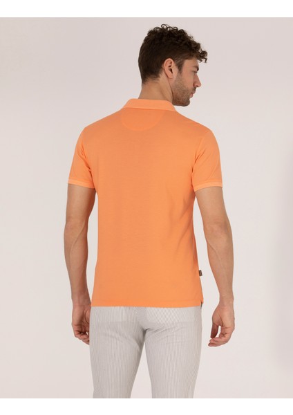 Pierre Cardin Erkek Açık Turuncu Slim Fit Polo Yaka Merserize Tişört 50262665-VR189