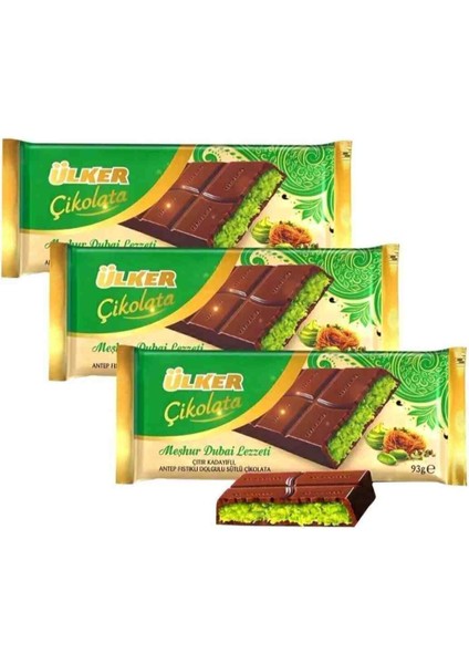Meşhur Dubai Çikolatası 93 gr x 3 Adet