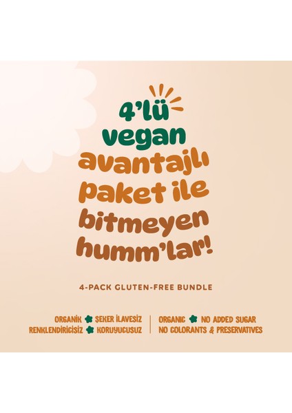 Organik Vegan Tuzlu Grissini & Tatlı Kurabiyeler Atıştırmalık Paketi - 4 Adet (2 Çeşit)