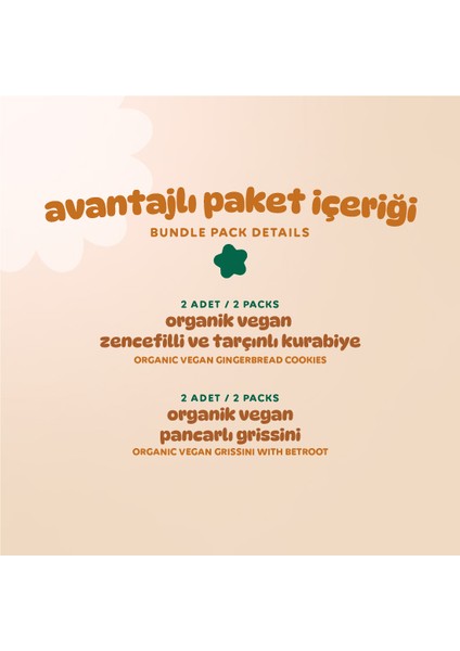 Organik Vegan Tatlı & Tuzlu Atıştırmalık Paketi - 4 Adet (2 Çeşit)