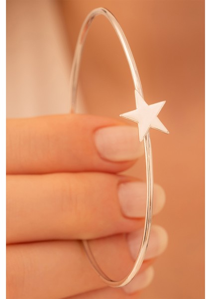 Kadın Gümüş Bileklik - El Yapımı Gümüş Yıldız Motifli Kadın Bileklik fiyatları