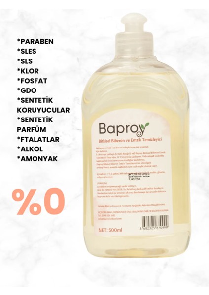 Bebekler Için Bitkisel Biberon Emzik Temizleyicisi 500 ml * 4 Adet