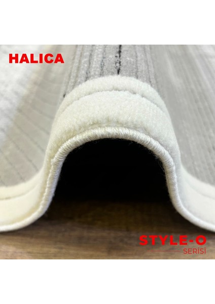 Styleo C621D Krem/gri Renk Dekoratif Halı