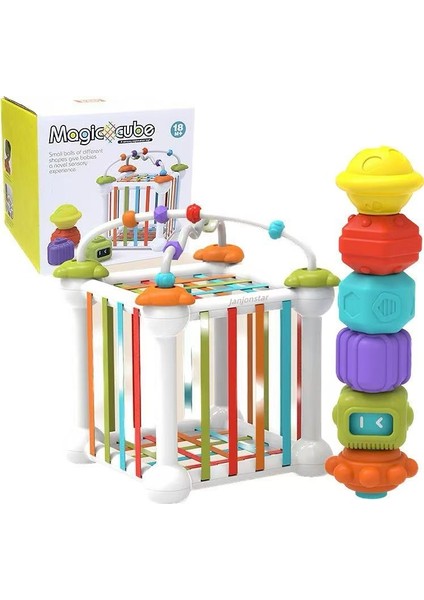 Baby Rainbow Cellar Fun Bead Splicing Stacking Music Building Blocks Puzzle Game Gift For Children And Young Children (Yurt Dışından)