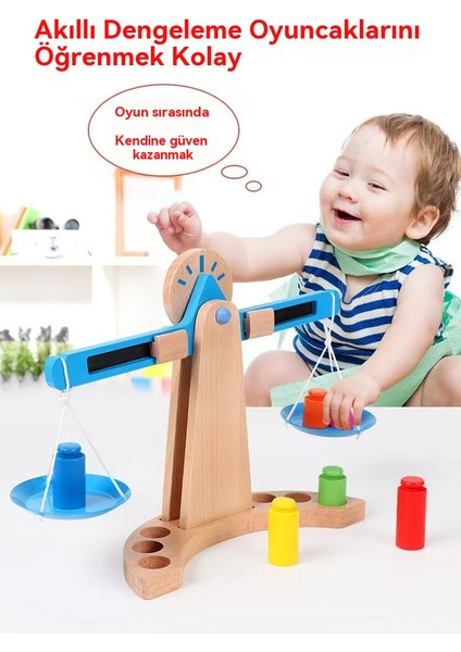 Montessori Matematik Balans Öğretme Aracı Ağaç Çocukların Erken Eğitim Balansı Weighing Puzzle Oyunu (Yurt Dışından)