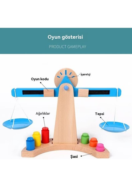 Montessori Matematik Balans Öğretme Aracı Ağaç Çocukların Erken Eğitim Balansı Weighing Puzzle Oyunu (Yurt Dışından)