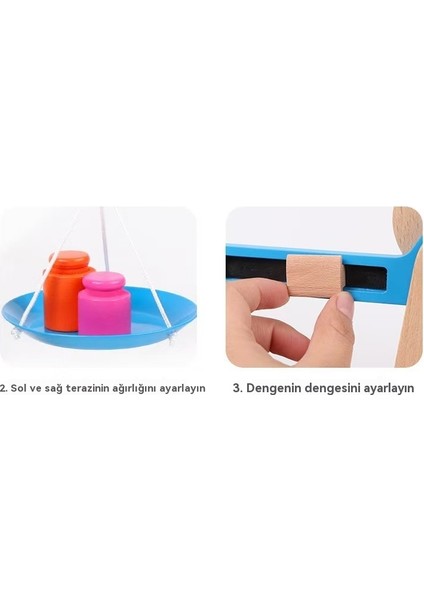 Montessori Matematik Balans Öğretme Aracı Ağaç Çocukların Erken Eğitim Balansı Weighing Puzzle Oyunu (Yurt Dışından)