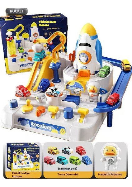Çocuklar Rocket Space Challenge Adventure Boy Rail Car Toy Car Building Parking Lot PUZZLE05 (Yurt Dışından)