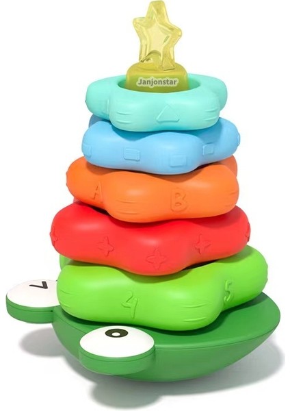 Çocukların Rainbow Circle Stacking Music Game, Baby Puzzle Early Education, Baby 12 Ay, 6 Halka, Tumbler 0-3 Yaşlı (Yurt Dışından)