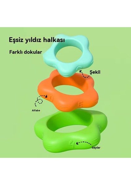 Çocukların Rainbow Circle Stacking Music Game, Baby Puzzle Early Education, Baby 12 Ay, 6 Halka, Tumbler 0-3 Yaşlı (Yurt Dışından)