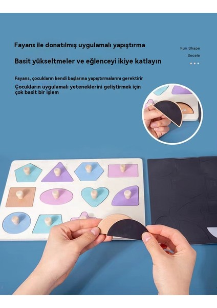 Baby Handheld Montessori Panel Macaron Magnetic Puzzle Form Cognitive Matching Board's Intelligence Development Oyunu (Yurt Dışından)