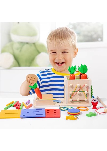 Bir Coin Kutusu'nda Sekiz Çift Funksiyonel Çevirme Carrot Preschool Binanım Blokları Renk Eşleşen Istihbarat Kutusu Oyunu (Yurt Dışından)