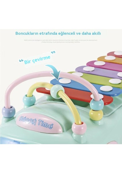 Sekiz Ton Bulmaca Bebek Için El Tapping Piyano, 2-In-1 Wooden Piano Aracı, 8 Aylık Çocukların Müzik Oyunu, Piyano (Yurt Dışından)