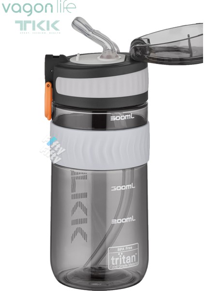 Tkk 550 ml Pipetli Bpa Içermeyen Taşıma Kulplu Tritan Su Matarası