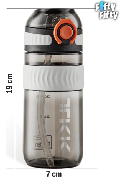 Tkk 550 ml Pipetli Bpa Içermeyen Taşıma Kulplu Tritan Su Matarası