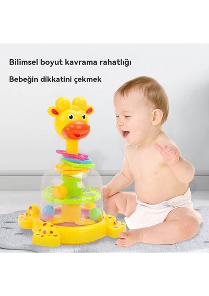 Bebek Girafa Basıyor, Top Oyuncağı Dönüyor, Top Rolling Baby Puzzle Ilk Eğitim 3 Çocuk Oyuncağı 1-2 Yaşında. (Yurt Dışından)