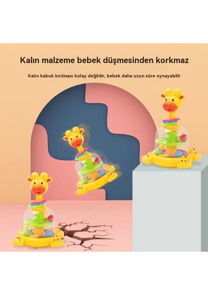 Bebek Girafa Basıyor, Top Oyuncağı Dönüyor, Top Rolling Baby Puzzle Ilk Eğitim 3 Çocuk Oyuncağı 1-2 Yaşında. (Yurt Dışından)