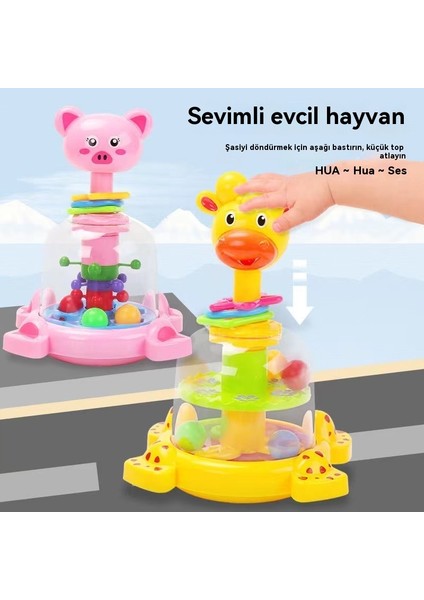 Bebek Girafa Basıyor, Top Oyuncağı Dönüyor, Top Rolling Baby Puzzle Ilk Eğitim 3 Çocuk Oyuncağı 1-2 Yaşında. (Yurt Dışından)