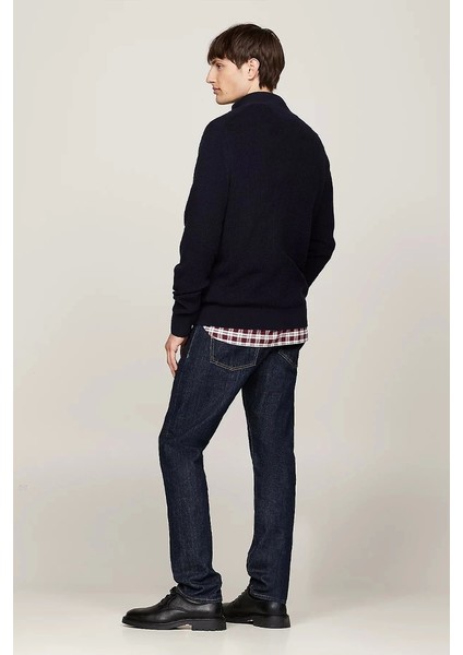 Erkek Mock Fermuarlı Lacivert Sweatshirt