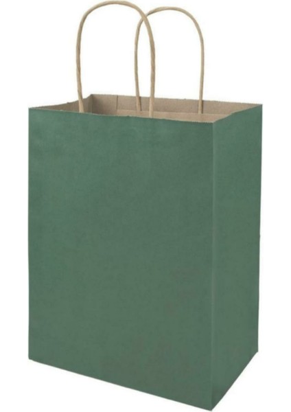 Yeşil Kağıt Poşet 25X31X12CM 50 Adet