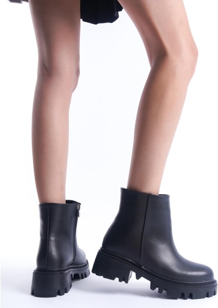 Kadın Fermuarlı Tırtıklı Kalın Taban Kışlık Kadın Ayakkabı modelleri