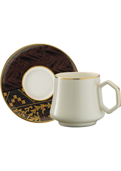 1453 Kariye Double Geometrik Gold 12 Parça 6 Kişilik Kahve Fincan Takımı 120 ml fırsatları