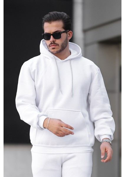 Premium Kalite Beyaz 3iplik Kalın Sweatshirt Unisex modelleri
