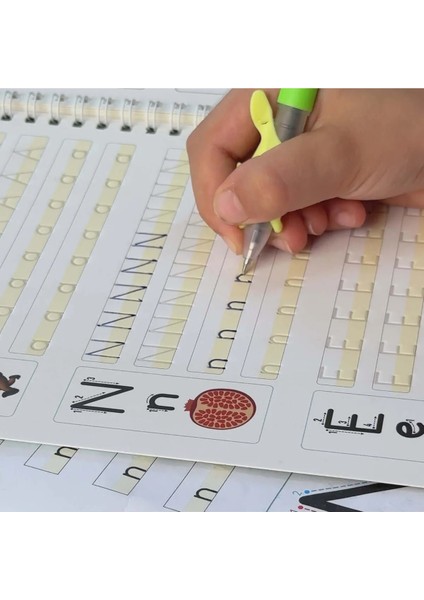 Sihirli Yazı Seti Silinebilir Kelemli Kabartmalı Defter Yazma Öğretici 4 Kitap+1 Kalem+5 Yedek Uç fırsatları