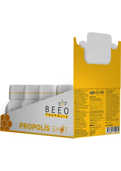 Propolis Çinko D3+C Vitamini Shot 12'li Kutu