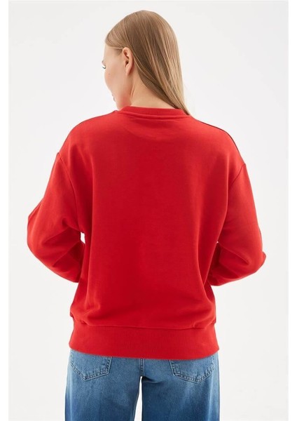 Bisiklet Yaka Sweat Vişne indirimleri