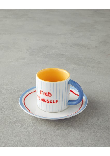 Jolly Waves New Bone China Kahve Fincan Takımı Kırmızı - Mavi modelleri