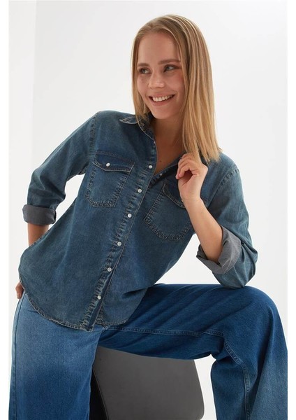 Denim Gömlek Mavi